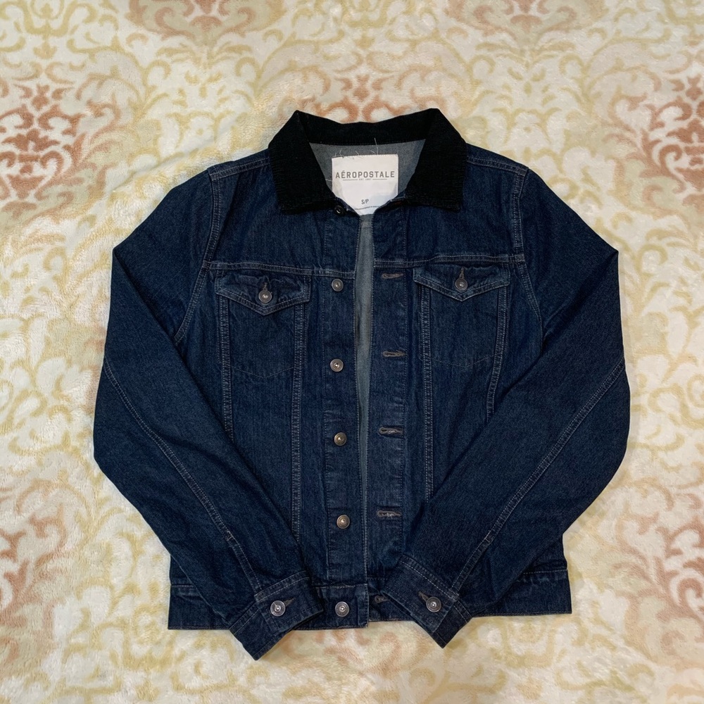 Aéropostale Denim Jacket + Black Corduroy Collar
